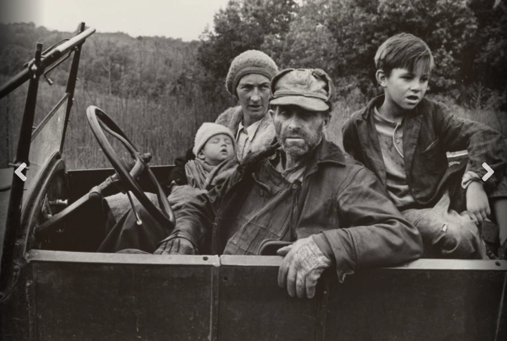A destitute family in the Ozark Mountains area of Arkansas 
